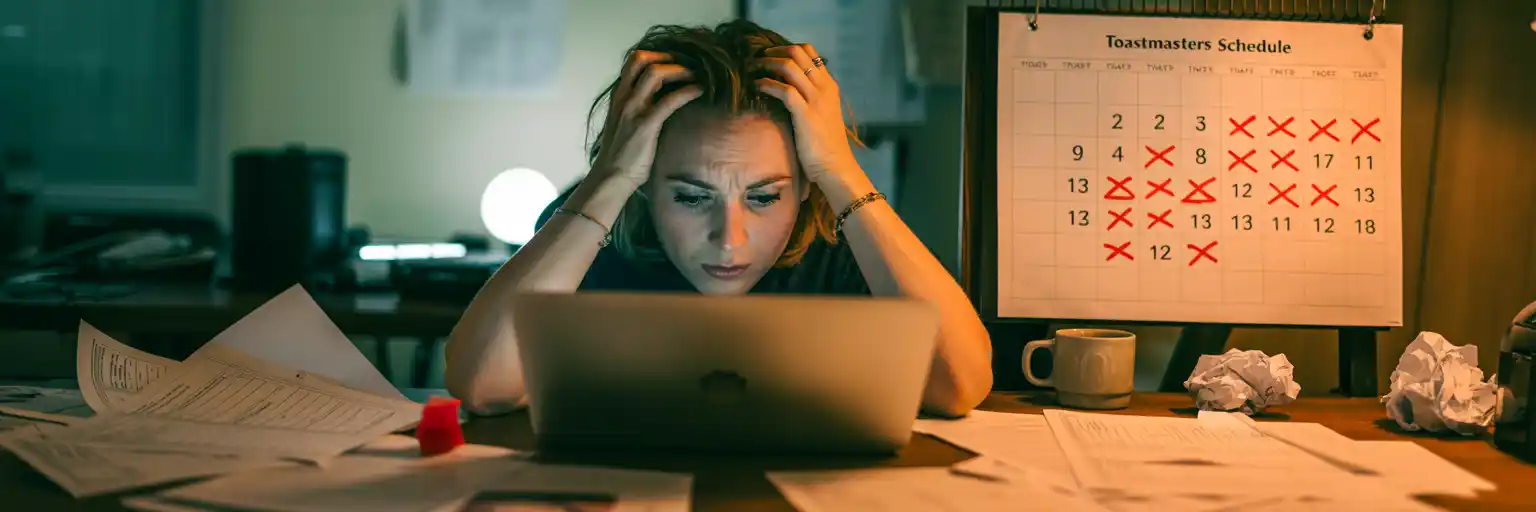 Stressed VP of Education working on the schedule.